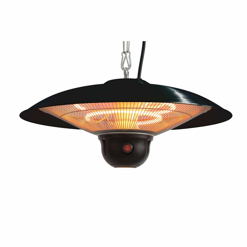 Infrared Electric Outdoor Heater - Hanging with Remote - Black - LED
